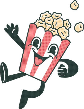 Retro Popcorn Illustration